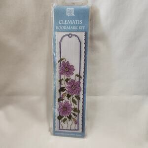 Clematis Bookmark Counted Cross Stitch Kit Textile Heritage Sealed B37